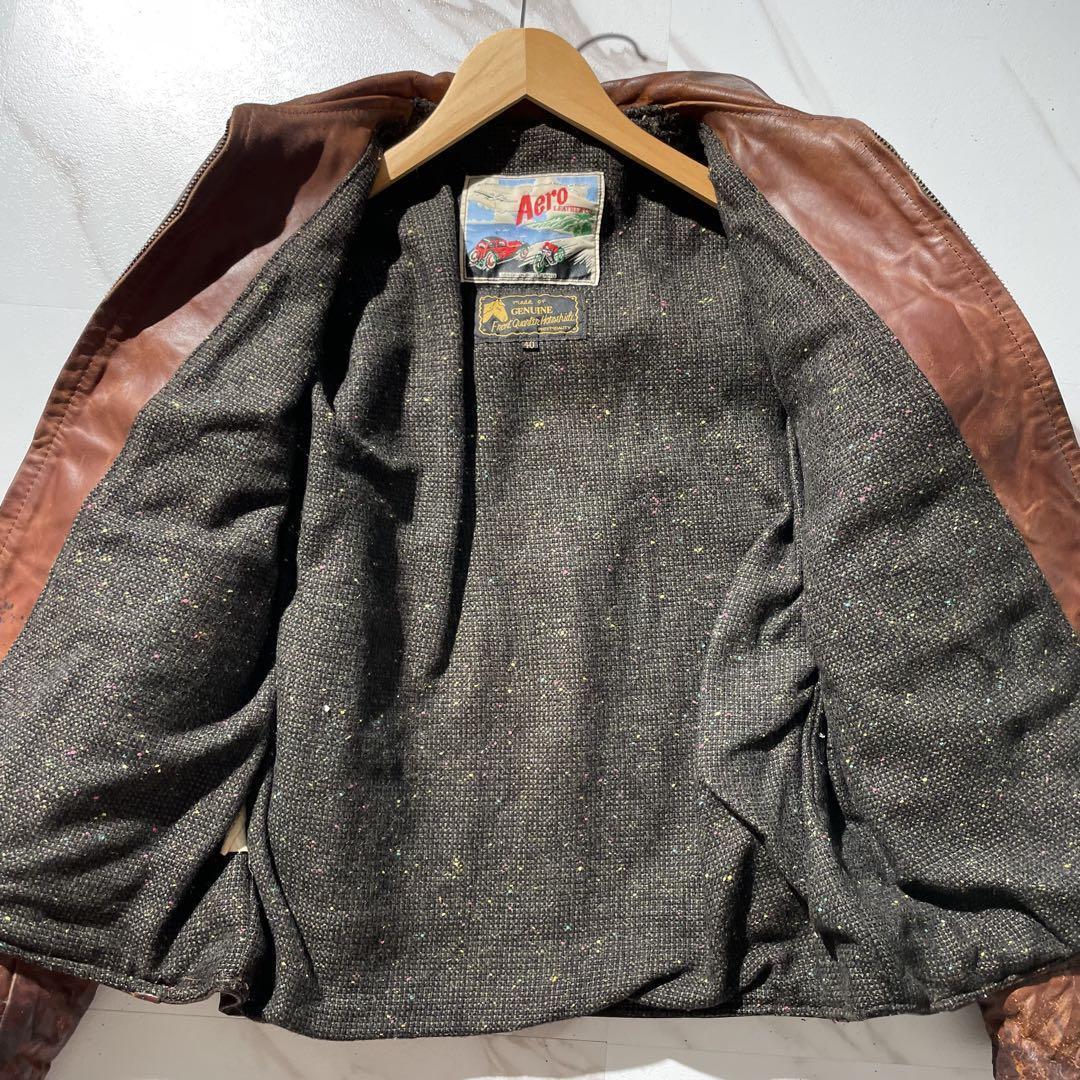 Aero Leather Highwayman Horsehide Leather Jacket Brown Size 40 Used JPN Rare Aero Leather Highwayman Horsehide Leather Jacket Brown Size 40 Used JPN Rare