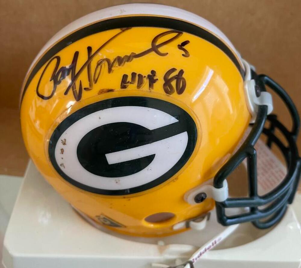 PAUL HORNUNG PACKERS HOF 86 SIGNED AUTHENTIC MINI HELMET BECKETT AUTH 