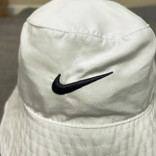 Nike Boys Hat Bucket White Black Swoosh Kids UPF Sports Beach Cap Youth Casual - Picture 2 of 9