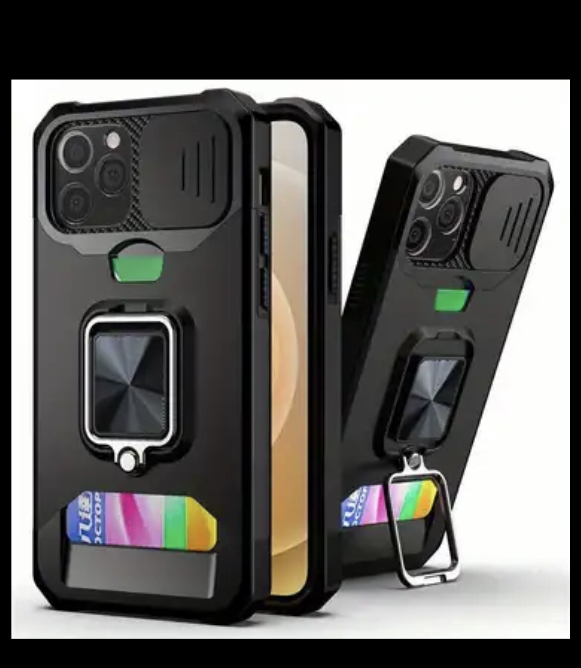 iPhone 14 Pro Max Case with Stand, Camera Cover & Card Holder-image