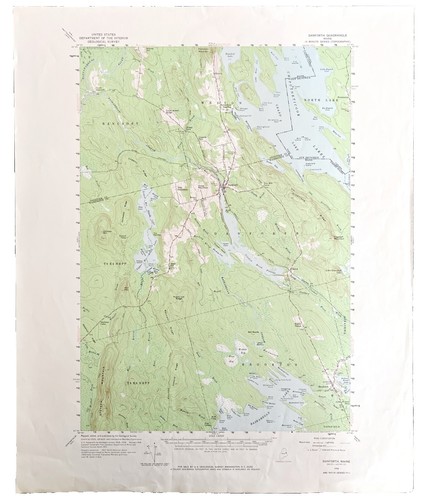 Map Danforth Maine 1958 Topographic Geological Survey 1:62500 22 x 18" TOPO3 - Picture 2 of 2