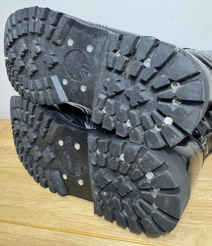 Underground England Originals Long Boots UK 9 Black Leather 20 Eyelet Goth Punk - Picture 11 of 24