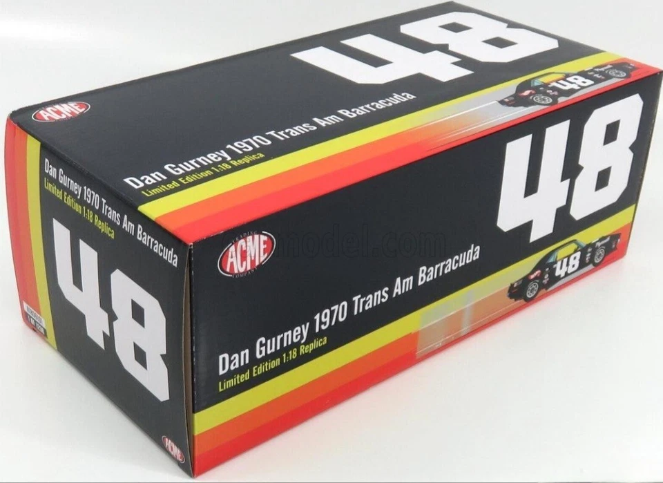 Acme 1:18 Plymouth Barracuda AAR Trans Am Dan Gurney GMP Highway YCID Supercar - Immagine 3 di 4