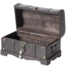 New Vintiquewise Small Pirate Style Wooden Treasure Chest