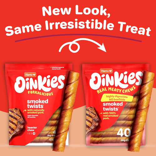 Hartz Oinkies Smoked Twists with Naturally Smoked Pork Rawhide 40 Count - Picture 11 of 12