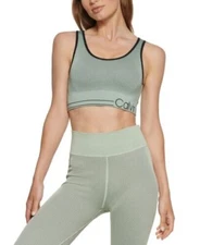 Calvin Klein Sage Green & Black Ribbed Sports Bra, Padded, Size XXL, NWOT!