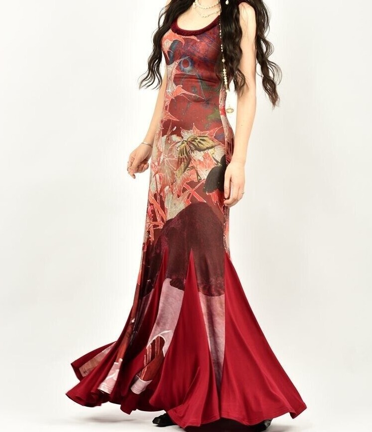 Vestido de hadas malla hippie retazos maxi falda vestido festival bohemio