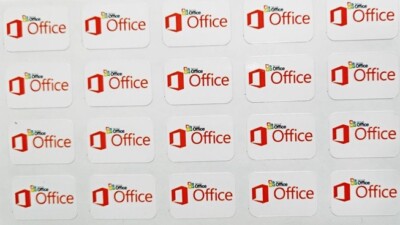 50X HOCHWERTIGER OFFICE 365/2024/2019 LOGO AUFKLEBER GLÄNZEND 23x16MM PC/LAPTOP