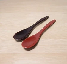 Pair Spoon ECHIZEN LACQUER WARE Japanese Urushi Set of 2 Red Black Japan L12.8cm