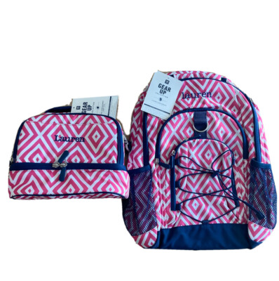 New! Pottery Barn Teen GEAR UP girls BACKPACK & LUNCH  monogram LAUREN