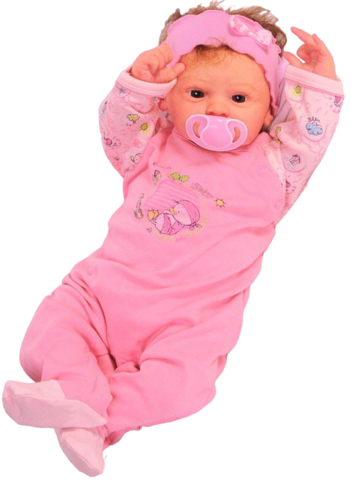 Baby Romper Sleepsuit One Piece Pink Motif Long Sleeve Girls Clothes-image
