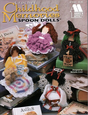 Annie's Attic CROCHET CHILDHOOD MEMORIES SPOON DOLLS Crochet Pattern Leaflet
