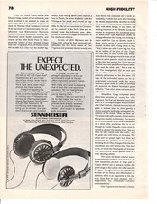 Vintage Sennheiser HD 420  HD-430 Headphones ad - High Fidelity Jun-80