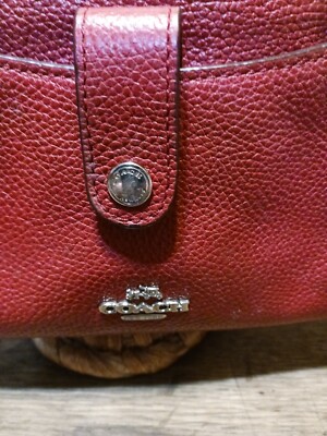 Authentic Coach Red Leather Crossbody Small Purse Bag | eBay display picture 2