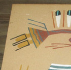 VINTAGE Native American Navajo Fire Indian Sand Painting Art Signed 12" x 12" — photo 2