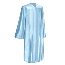 Endea Graduation Shiny Finish Light Blue Gown High School and University