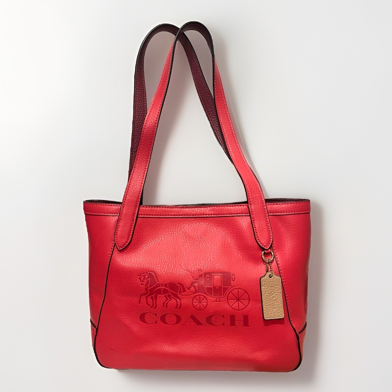 Coach C4062 Pink Tote Bag Horse & Carriage Leather Suede Flaw Fixed - See Pics