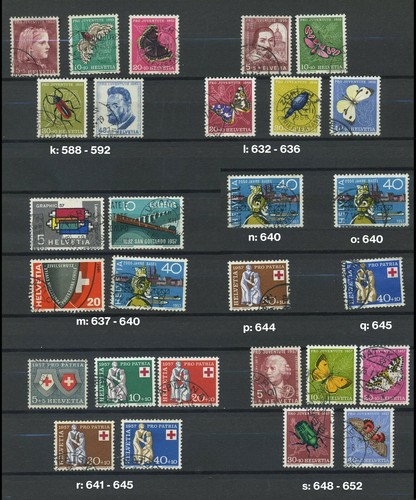 Schweiz ex 593 - 690 gestempelt, bitte auswaehlen! #v877 - Bild 12 von 29