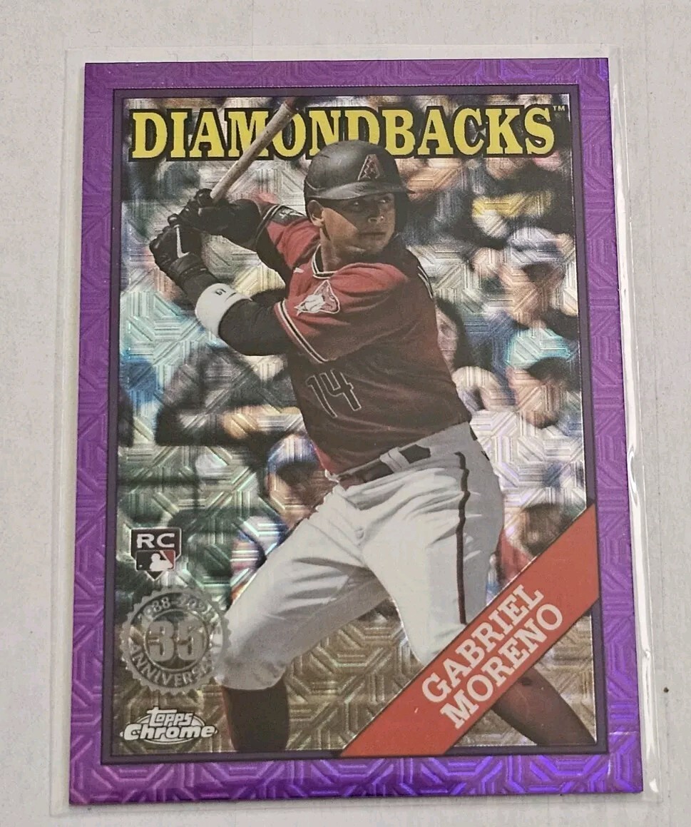 Gabriel Moreno 2023 Topps Update Rookie Card 1988 Silver Pack Mojo Purple #/75