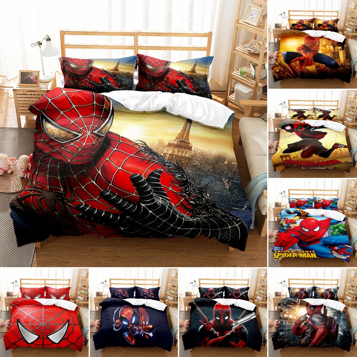 Hero Spider-Man Bedding Set PCS Quilt Duvet Cover Dorm Single