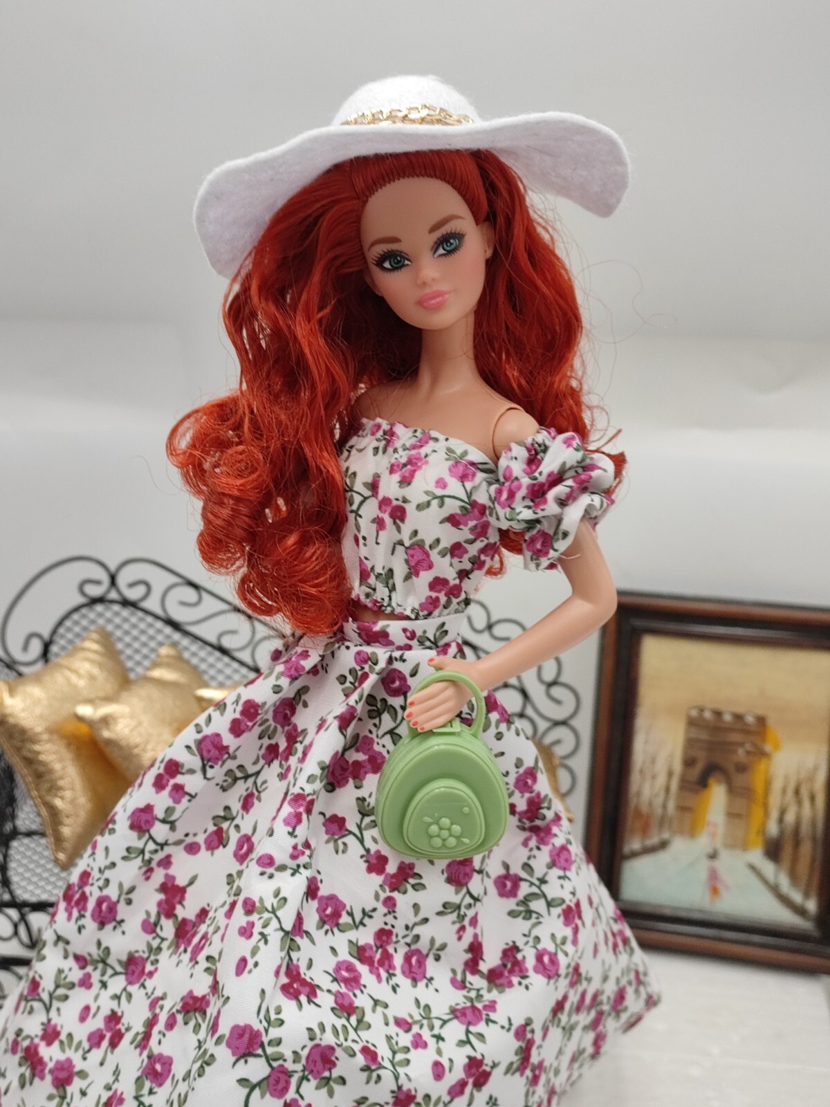 Tenue imprimé fleurs printanières ajustée pour Barbie Model Muse - 3