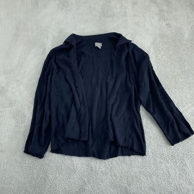 Sigrid Olsen Womens Blue Open-Front Cardigan XL 2619