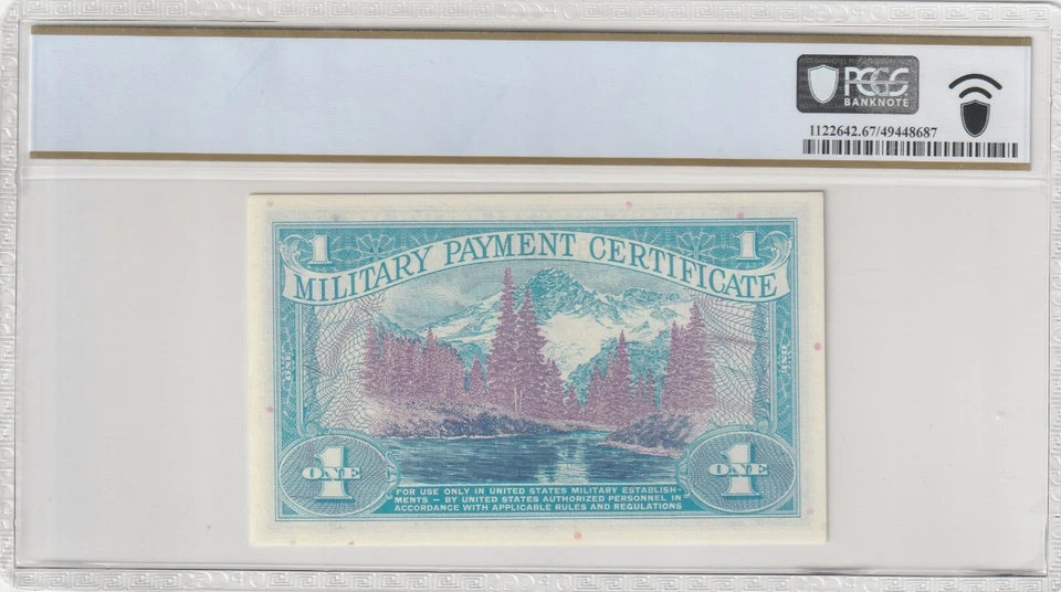 Military Payment Certificate $1 Certified PCGS UNC 67  PPQ Series 661 1968 - Image 2 of 2