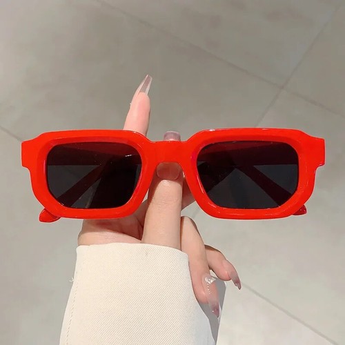 Lunettes de soleil monture rectangulaire pour homme femme look rétro vintage Uv400 - Photo 4/12