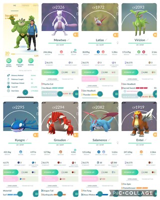 Pokemon Go Lv20| Shiny Machamp|Mewtwo Groudon Kyogre Raikou Latias Xerneas Entei