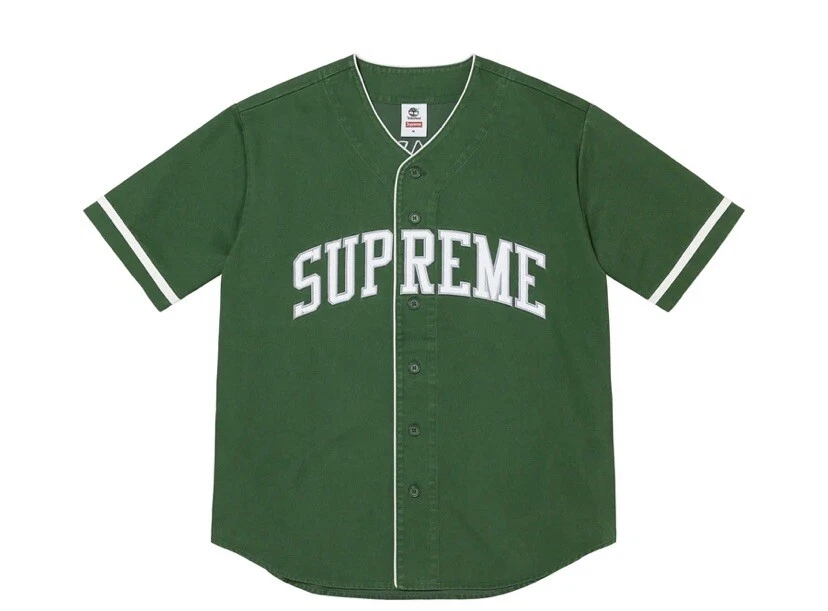 Size L - Supreme Timberland Green Baseball Jersey
