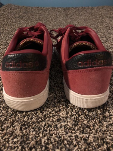 Adidas Neo Label Low Top Red Suede Leopard Print Shoes/Sneakers Mens 12 - Picture 9 of 13