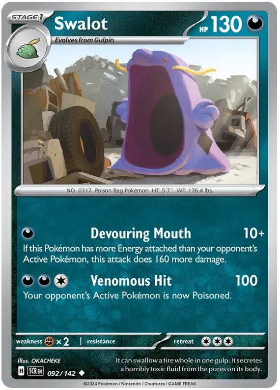 Swalot Pokemon TCG Card 092/142