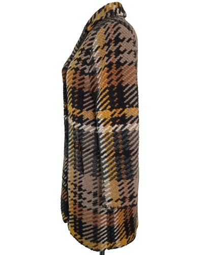 Fuchs & Schmitt Damen Mantel Wolle Tartan-Karo Knöpfe Mittelgrau Größe 40 - Bild 5 von 13