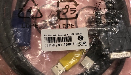 New Genuine HP 1X4 KVM Console 6' USB Cable 438611-002 - 第 2/2 張圖片