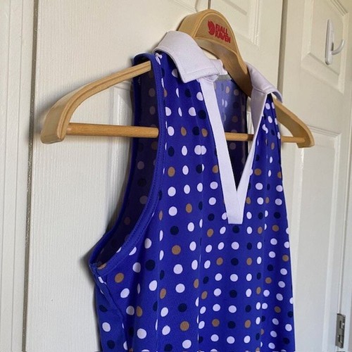 Jofit Top Sleeveless Polka Dot Collared V-Neck Polo Shirt Golf Women's Small - Picture 5 of 9