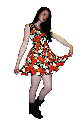 Hearts & Roses Swing Dress Black Size 10 Prom 50's Rockabilly Goth 