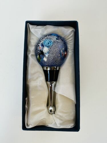 Millefiori Kunstglas Weinflasche Verschluss Mehrfarbig