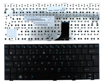 Asus Eee PC 1005HA schwarz UK Layout Ersatz Laptop Tastatur