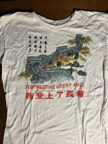 Vintage XL Single Stitch T Shirt, I Climbed The Great Wall Of China - Picture 2 of 6