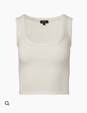 NWT IVL Collective BOUCLE SCOOP NECK TANK Sz M IVLC619-01 Brilliant White 68
