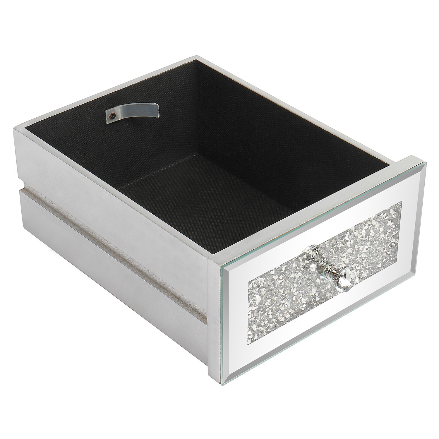 Mirror Console Table with 3 Drawers Mirrored Vanity Makeup Desk Diamond Decor