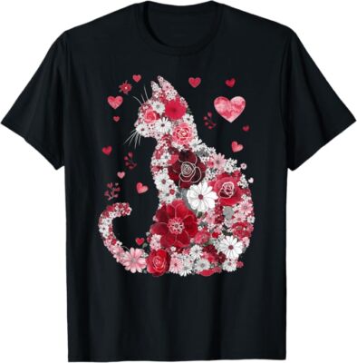 Happy Meowentine's Day Funny Girls Cat Valentines Day Women T-Shirt