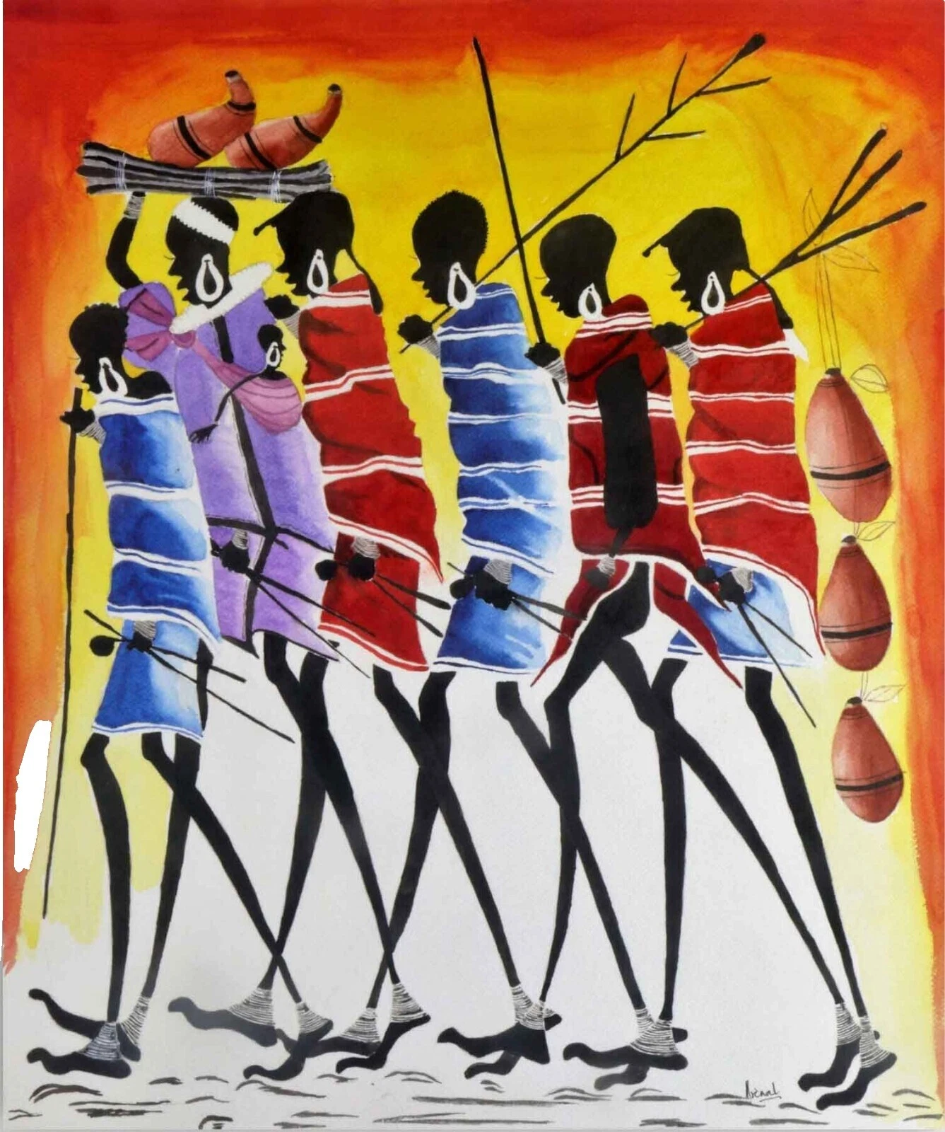 Pinturas de arte África de papel