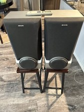 Vintage Aiwa SX-WZL500 Stereo Speaker/Subwoofer Pair With Remote Control Works