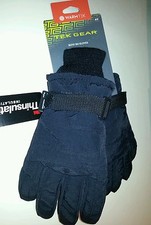 Boys Warm Tek Gear Brand Black Ski Gloves Thinsulate Winter Size 4-7