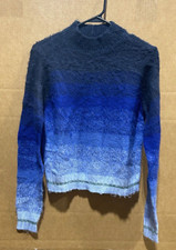 NWT American Eagle Womens Blue Ombre Long Sleeve Knit Sweater