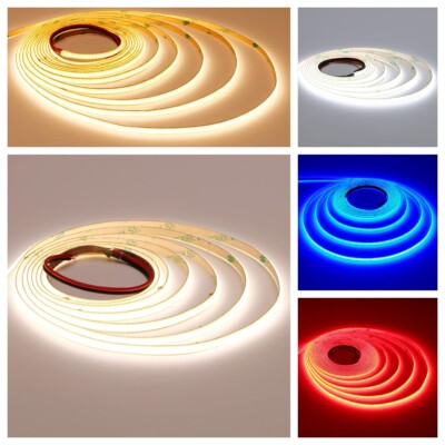 12V Thin 5mm COB LED Strip Light 16.4ft Dotless 400LEDs/M Under Cabinet Lighting