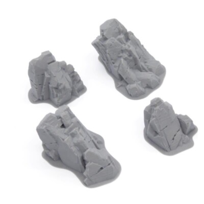 4er Set kleine Felsen Fantasy für D&D RPG Sci-Fi Landschaft Gelände 3D gedruckt QP3D