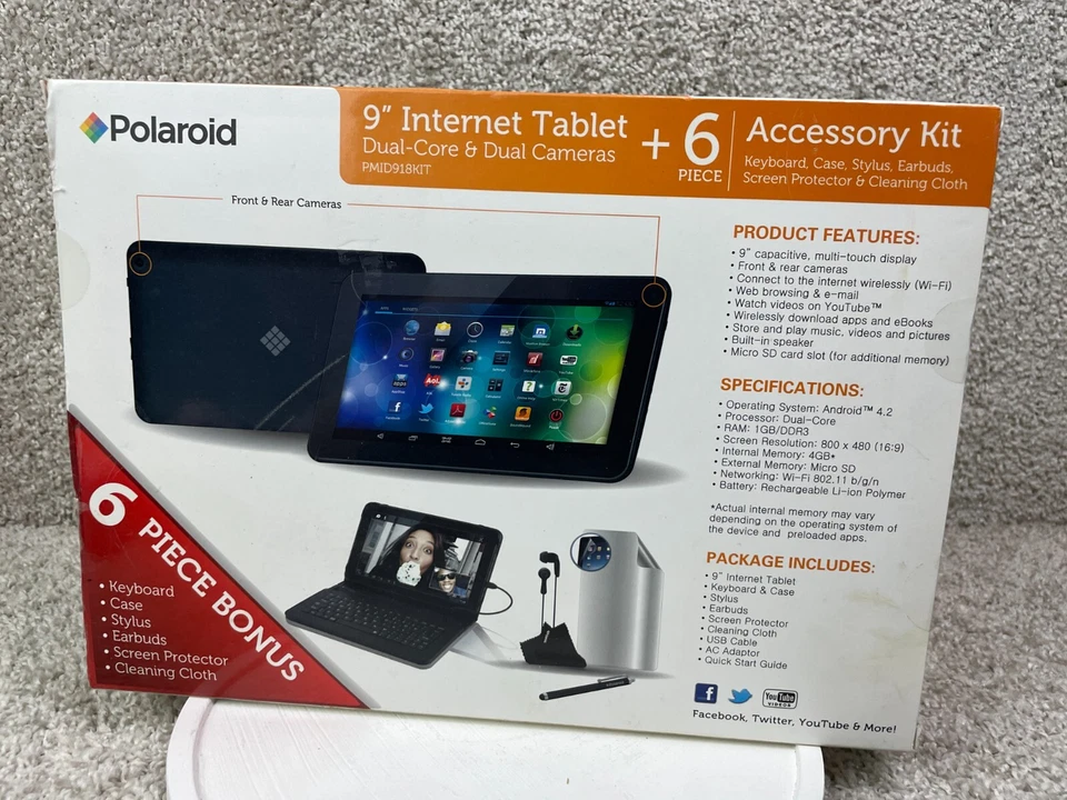 Polaroid 9" Internet Tablet Dual Core Processor & Camera 1GB RAM Jelly Bean OS - Image 2 of 4