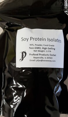 Soy Protein Isolate (90% Protein) powder 1 lb,  high gelling for meat products